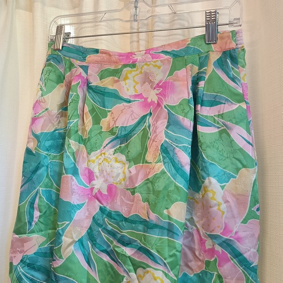 Anne Crimmins for Umi Collections Size 8 Floral 100% Silk Pencil Skirt Suit Vtg‎ - Picture 8 of 14